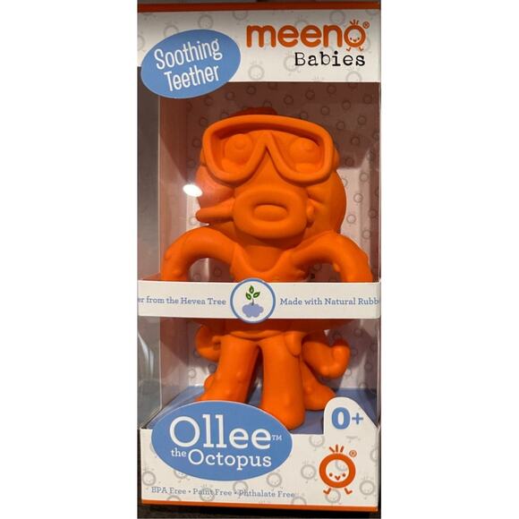 New in box: Meeno Babies Soothing Teether Ollie The Octopus; Orange - Picture 1 of 2